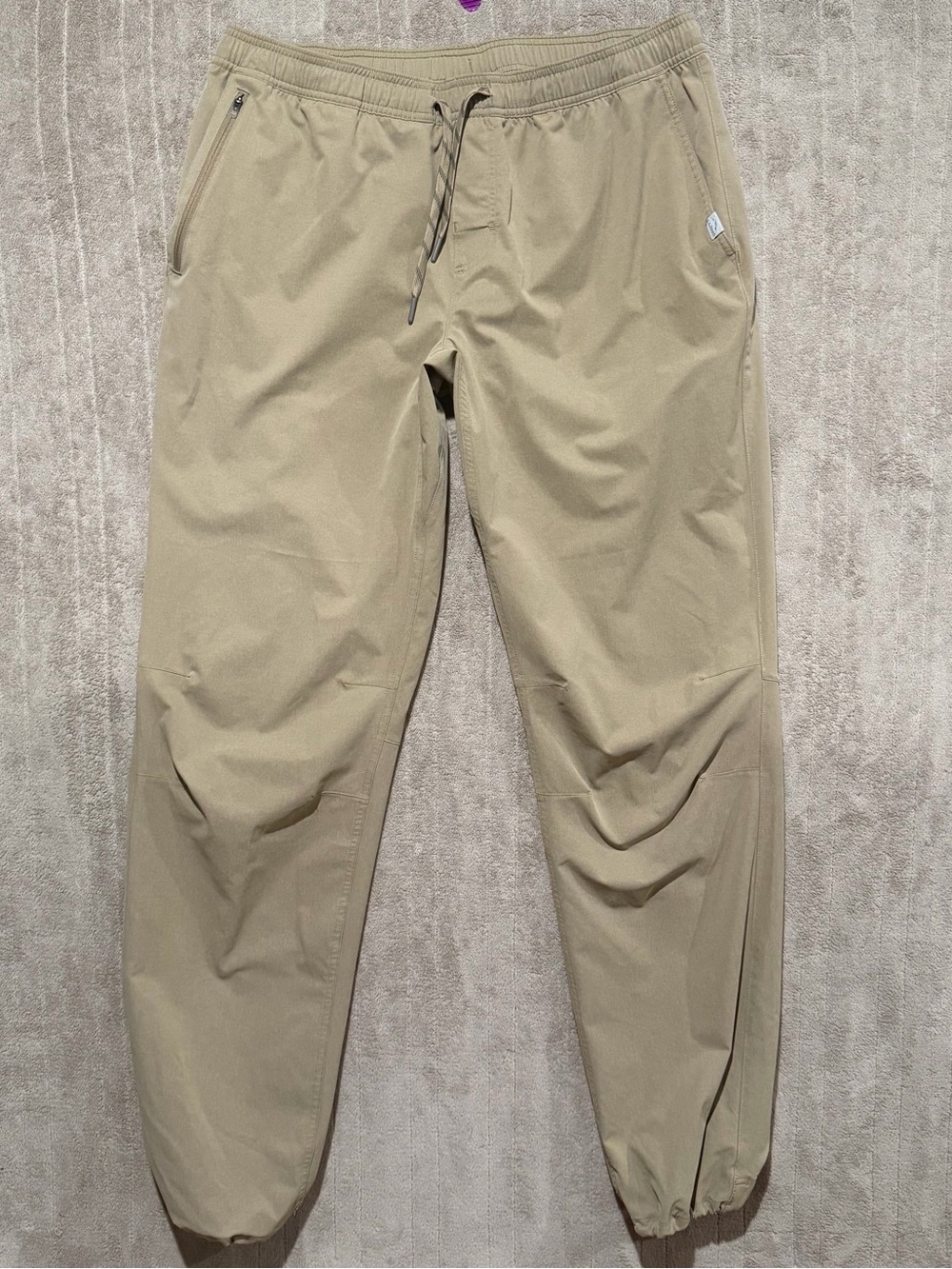 LL Bean Multisport Pants Mens Large 34” Beige Lightweight Performance Stretch